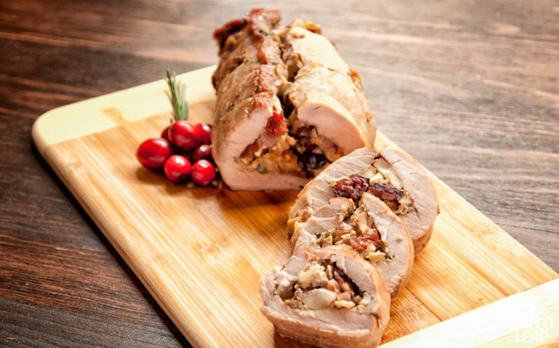 Cranberry Apple Stuffed Pork Loin | Paleo Leap