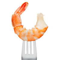 shrimp on a fork