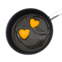 Heart-shaped egg yolks