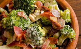 Bacon, grape and broccoli salad