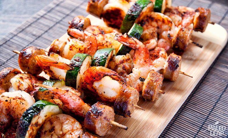 Shrimp Sausage Skewers Paleo Leap