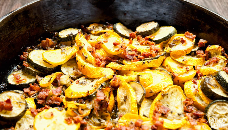 Summer Squash and Bacon Bits | Paleo Leap