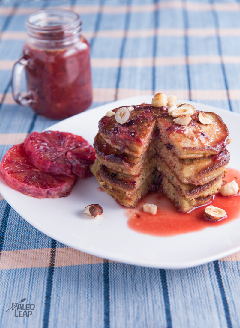 Hazelnut Pancakes With Blood Orange Sauce | Paleo Leap