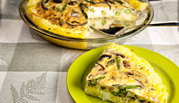 Asparagus and Mushroom Spaghetti Squash Quiche