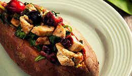 Chicken and Cranberry Stuffed Sweet Potatoes