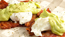 Eggs Benedict With Avocado Sauce