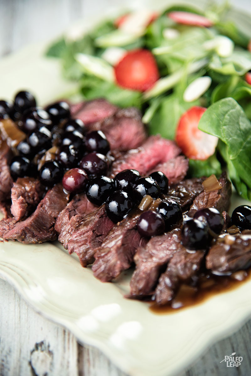 Flank Steak With Blueberry Sauce 