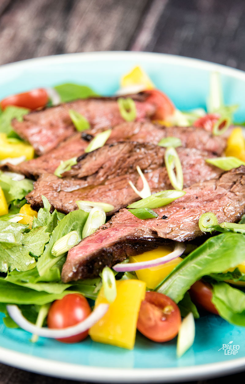 Flank Steak with Fresh Greens Paleo Leap