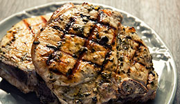 Grilled Pork With Basil Rub
