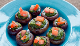 Pesto Stuffed Mushrooms