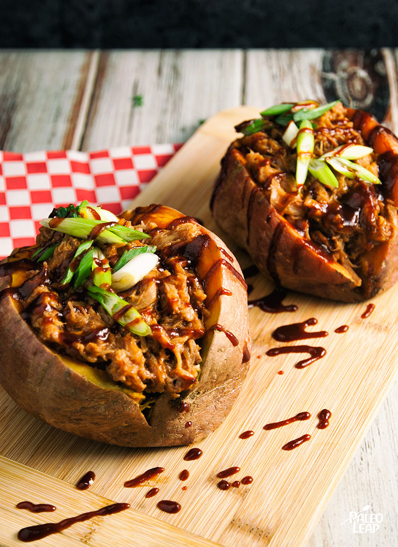 Pulled Pork Stuffed Sweet Potatoes | Paleo Leap