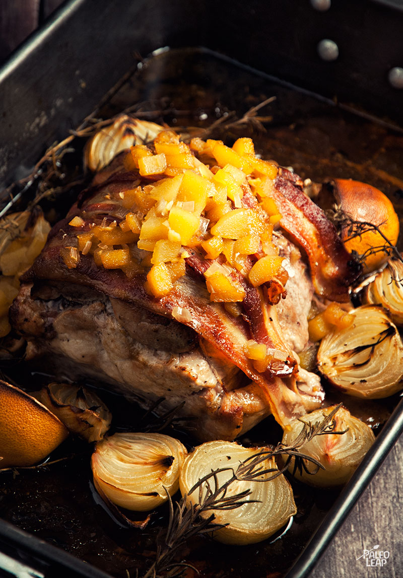 Roasted Pork Loin With Pear Sauce | Paleo Leap