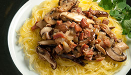 Spaghetti Squash with Creamy Mushroom Sauce