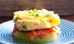 Egg and Smoked Salmon Open-Faced Apple Sandwich
