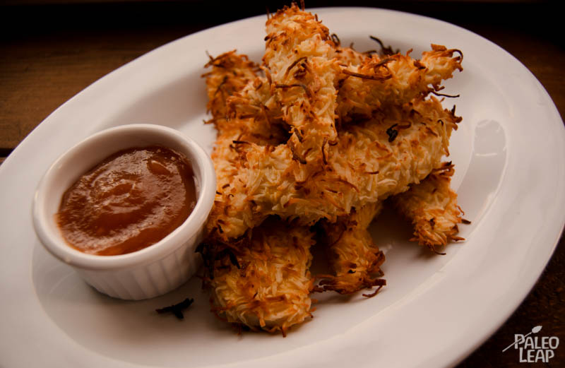 Tiras de pollo con Costra de coco