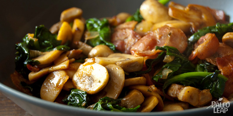 Bacon, spinach & mushroom casserole