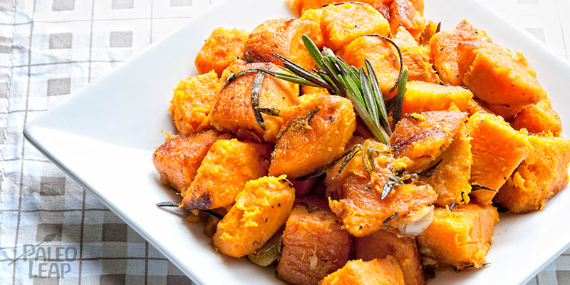 Roasted sweet potatoes with rosemary