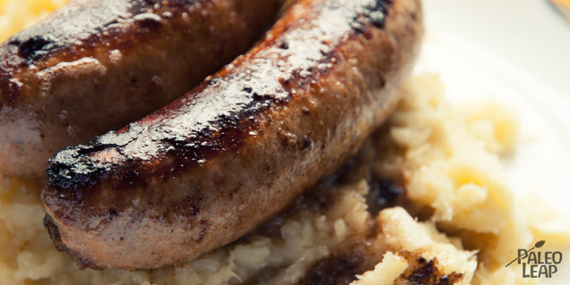 Sausages with parsnip mash