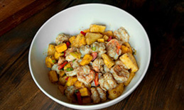 Shrimp in fruity salsa