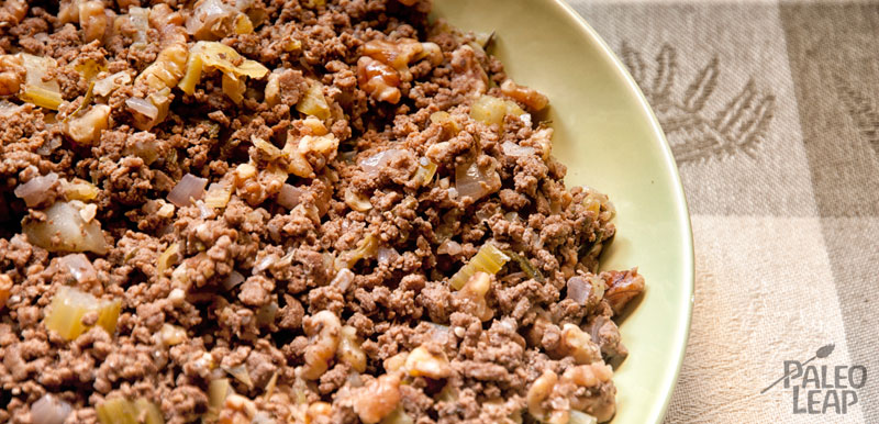 Beef, celery and walnut stuffing