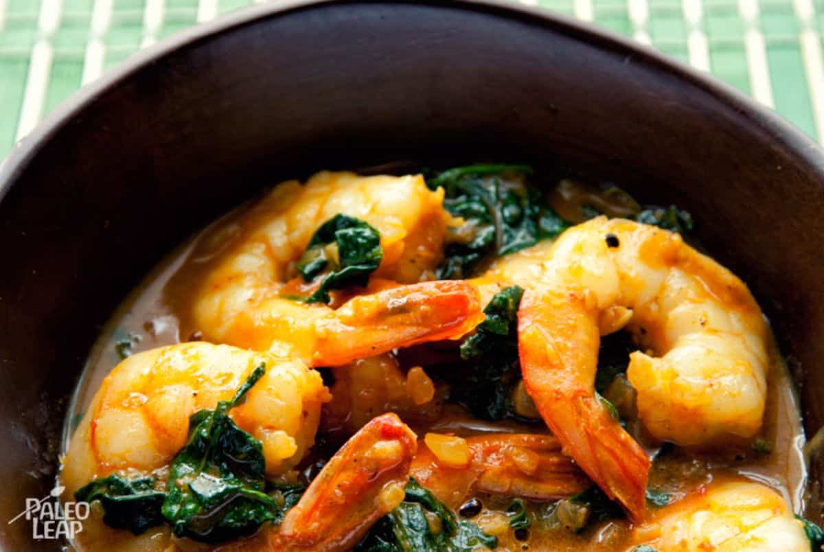 Curried shrimp and spinach