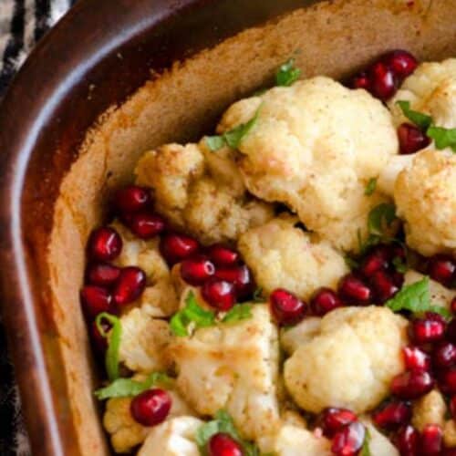 Roasted cauliflower with mint and pomegranate Recipe
