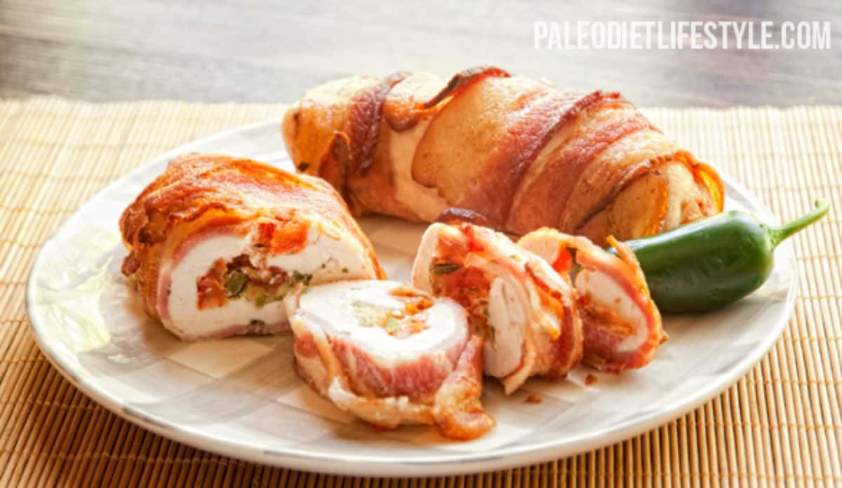 Bacon-Wrapped Salsa Stuffed Chicken