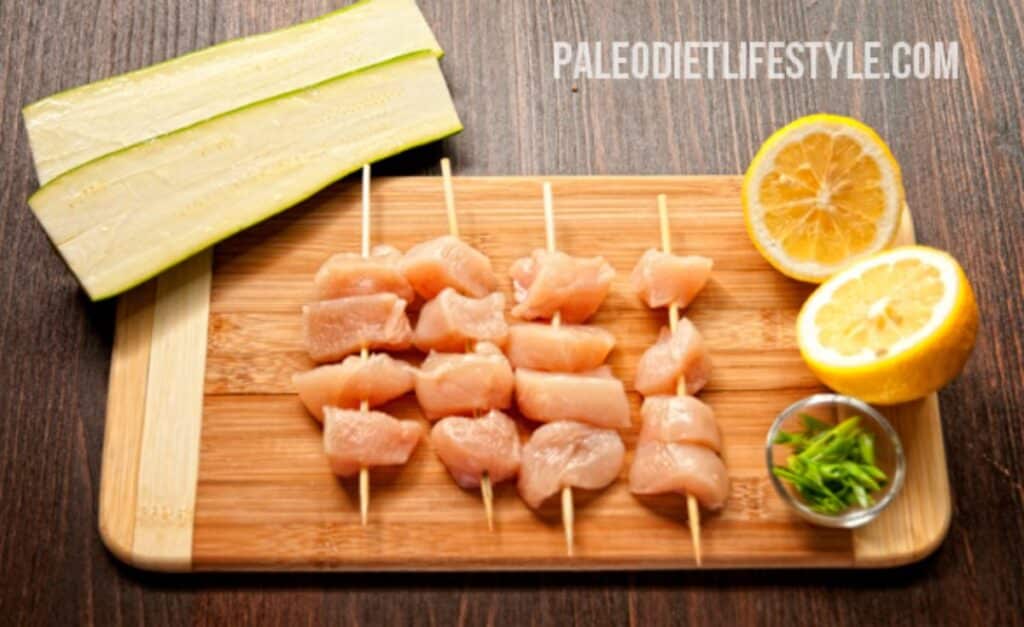 Lemon Chicken Kebabs With Grilled Zucchinis Recipe Paleo Leap