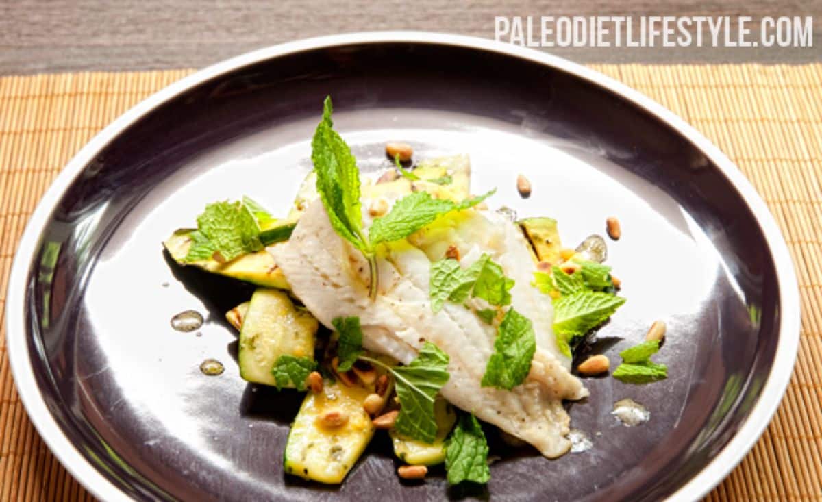 Grilled Lemon-Herb Zucchinis with Sole