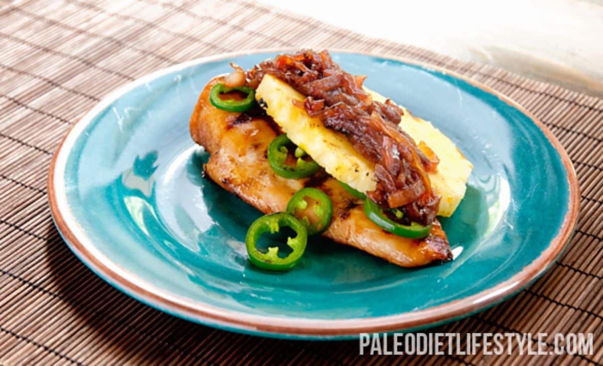 Grilled Chicken and Pineapple with Onion Relish