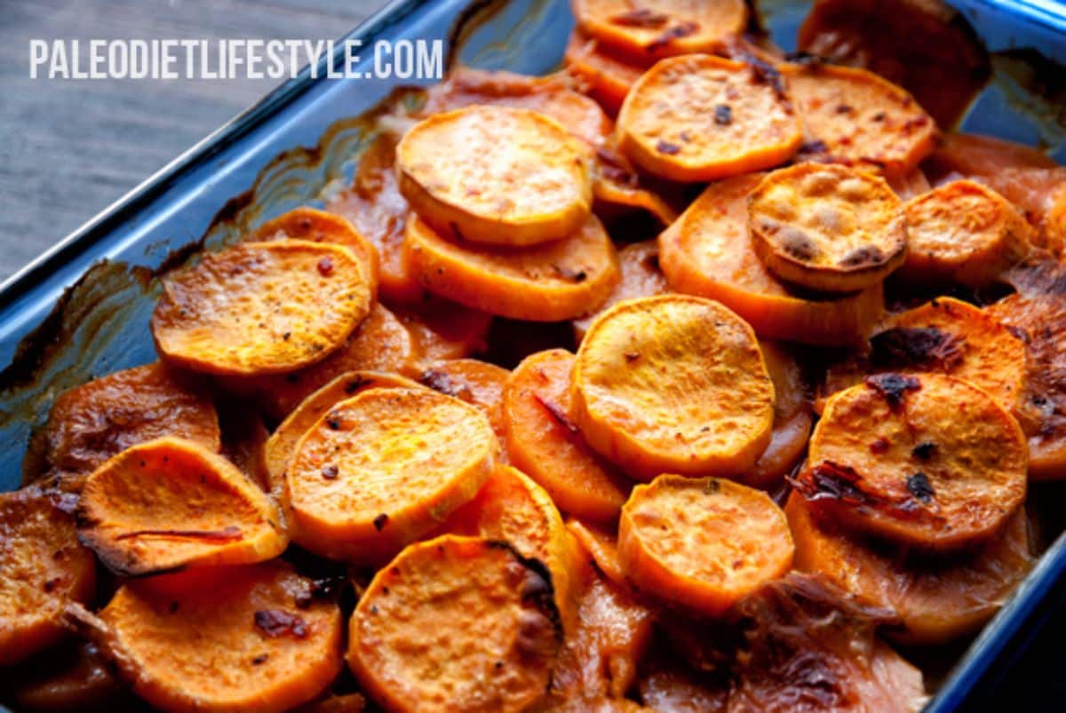 Chipotle scalloped sweet potatoes