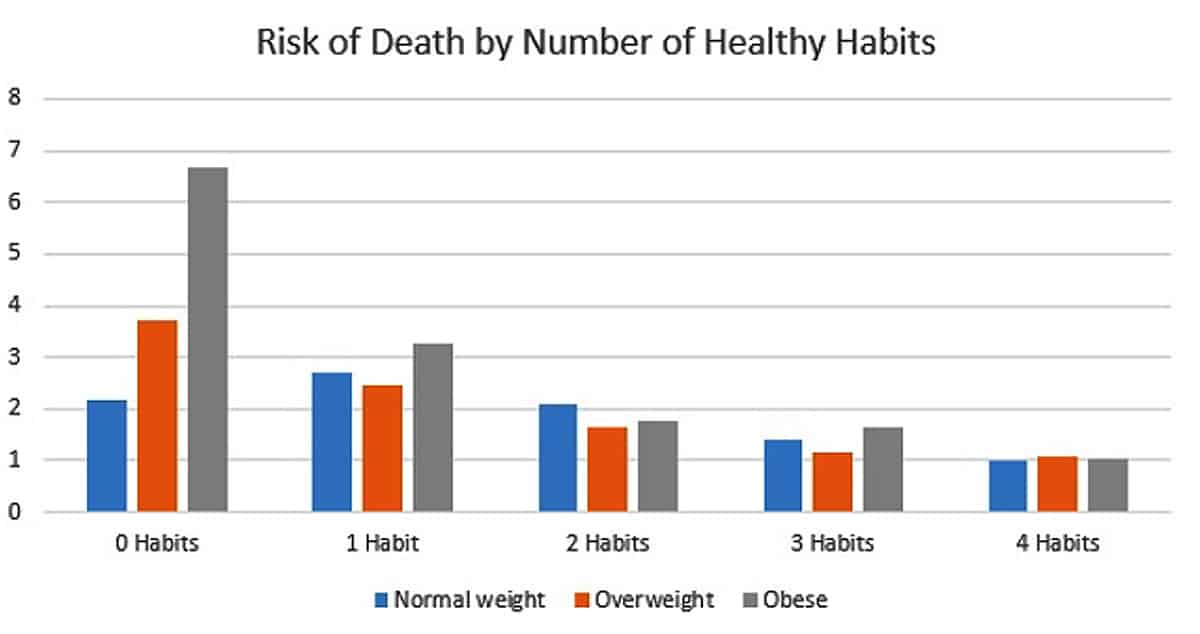 Risk of death healthy habits