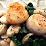 Sea Scallops With Mushrooms And Spinach Recipe