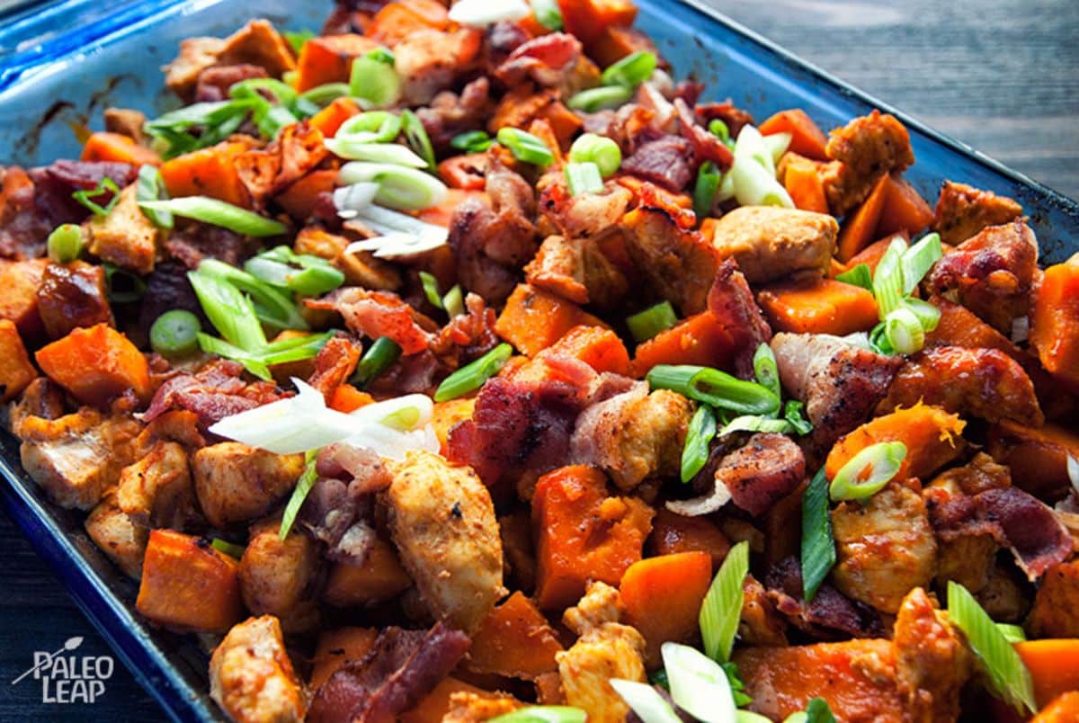 Sweet Potato And Buffalo Chicken Casserole