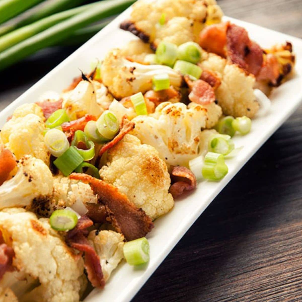 Roasted Cauliflower with Bacon Featured