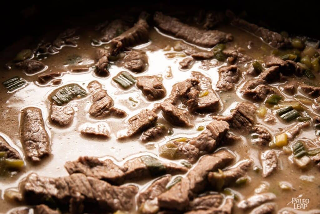 Beef Strips with Mushroom Sauce Recipe Paleo Leap