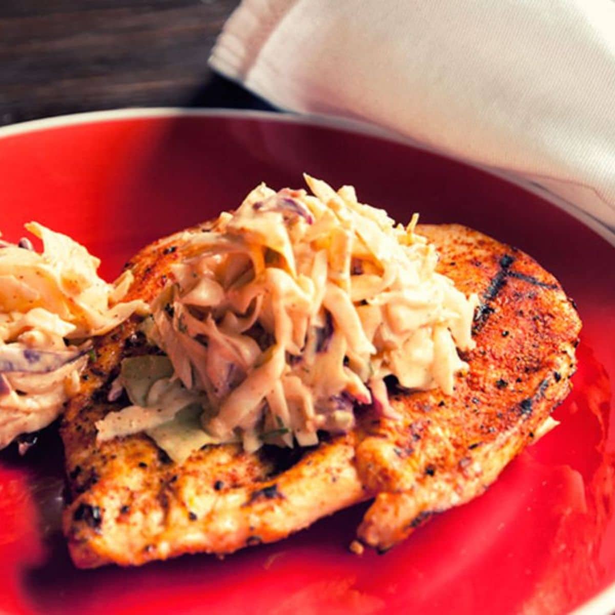 Chicken With Buffalo Ranch Coleslaw Featured