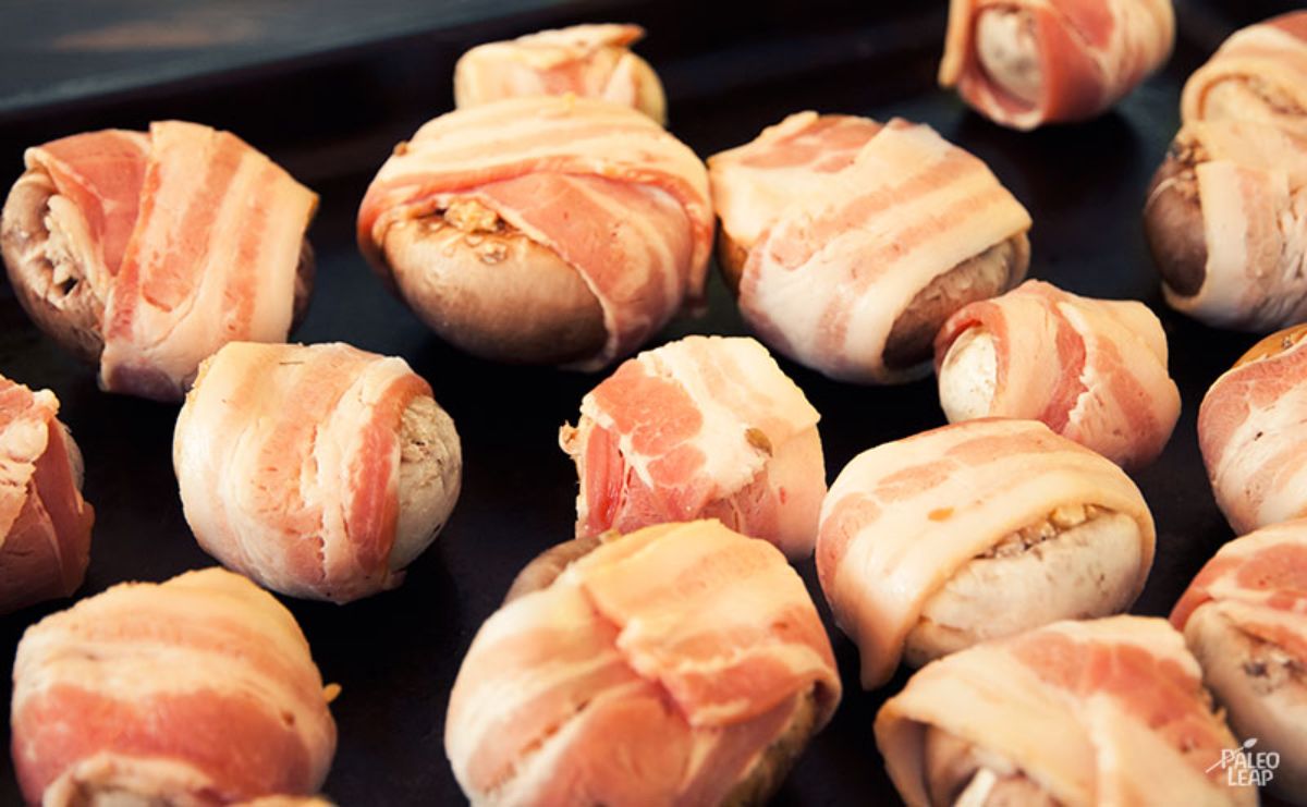 Bacon-Wrapped Stuffed Mushrooms Recipe Preparation