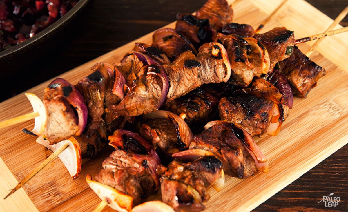 Beef And Onion Skewers