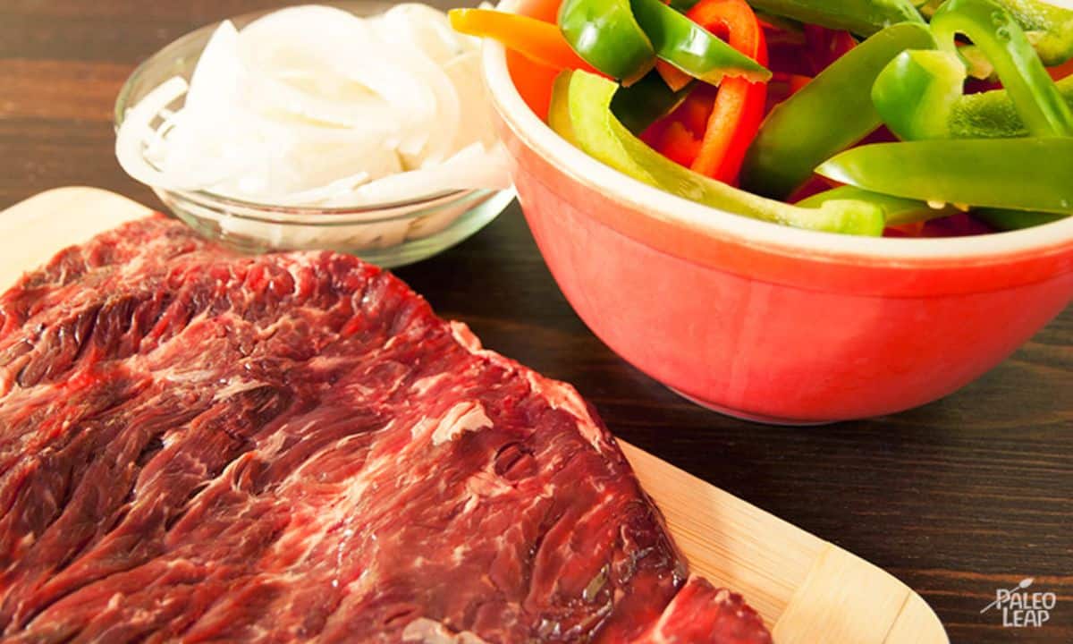Steak With Bell Peppers Skillet Recipe Preparation