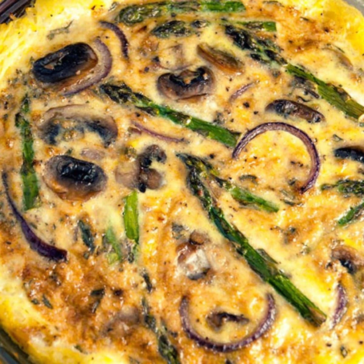 Asparagus And Mushroom Spaghetti Squash Quiche Featured