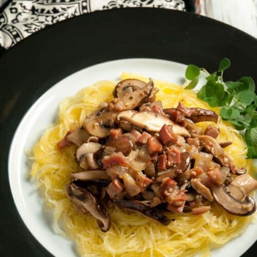 Spaghetti Squash with Creamy Mushroom Sauce Recipe