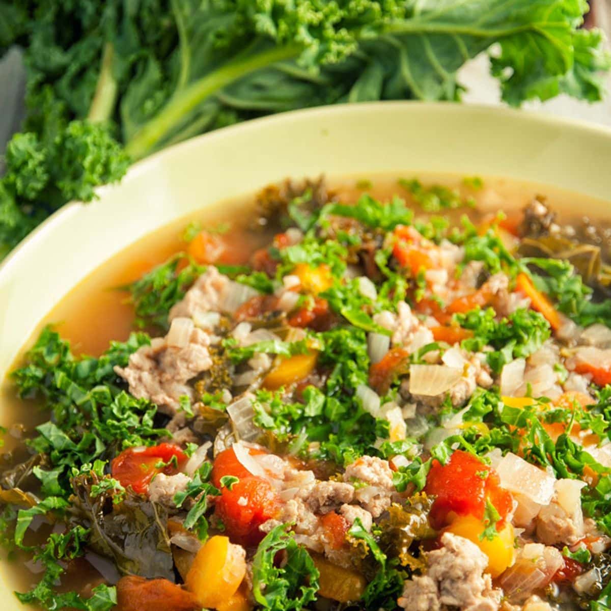 Turkey Kale and Cauliflower Soup Featured