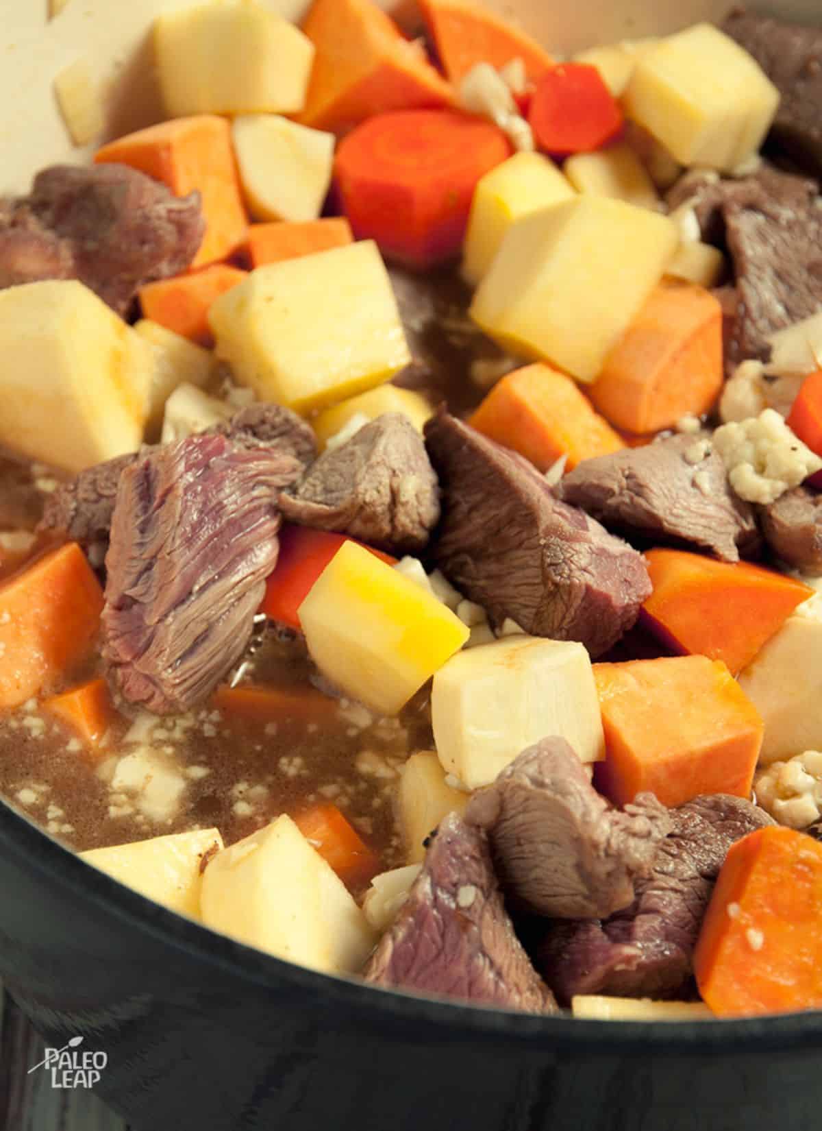 Beef and Winter Vegetable Soup Recipe Preparation