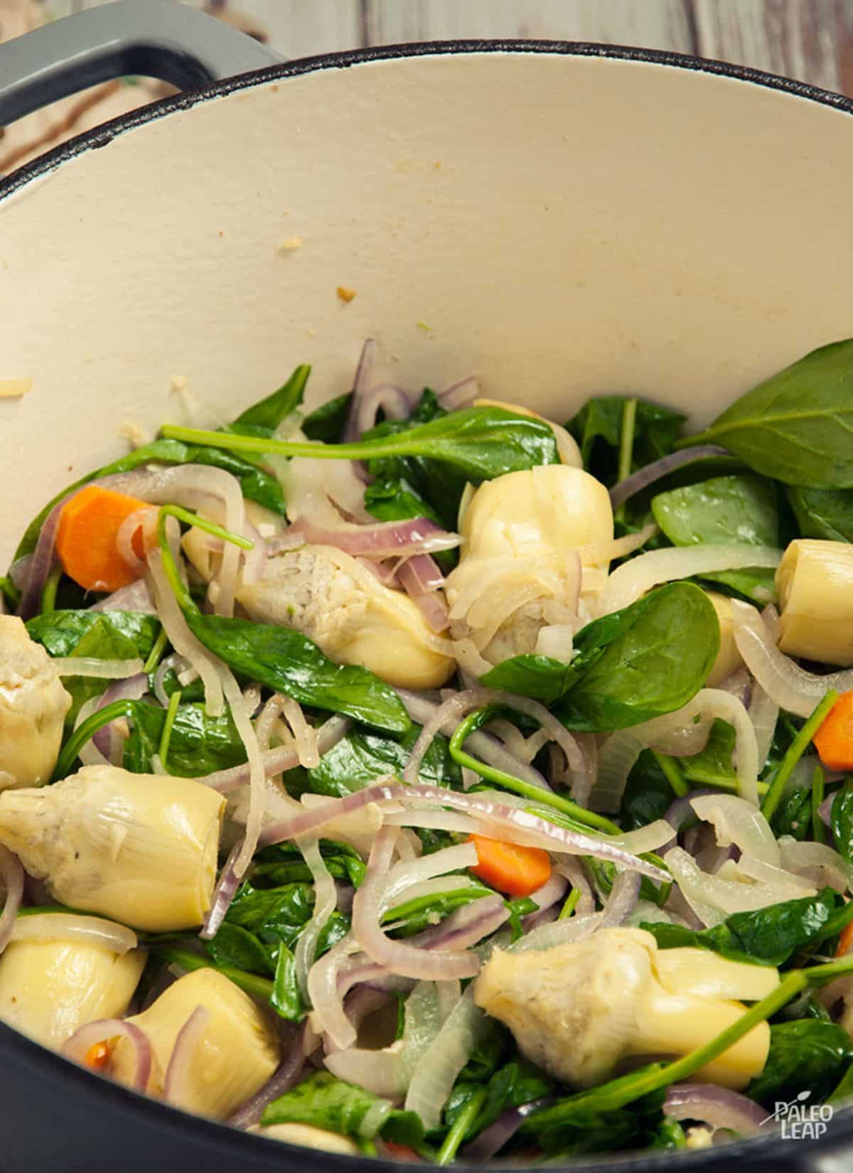 Chicken With Spinach And Artichokes Recipe Preparation