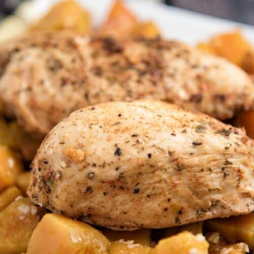 Chicken With Garlic-Roasted Sweet Potatoes Recipe