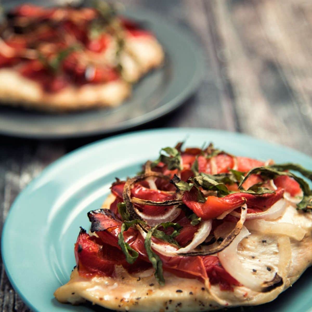 Roasted Red Pepper And Basil Chicken Featured