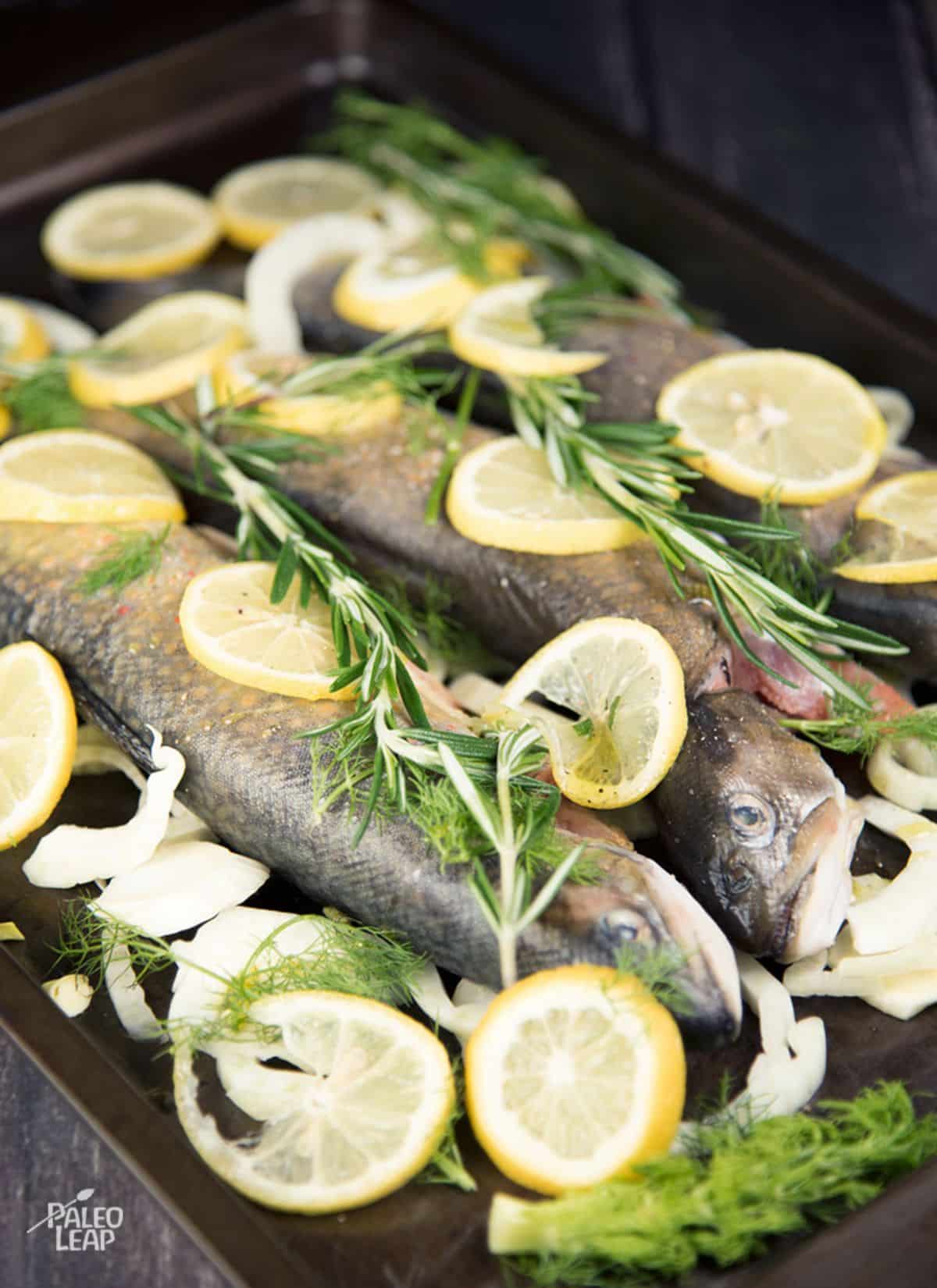 Fennel and Lemon Roasted Trout Recipe Preparation