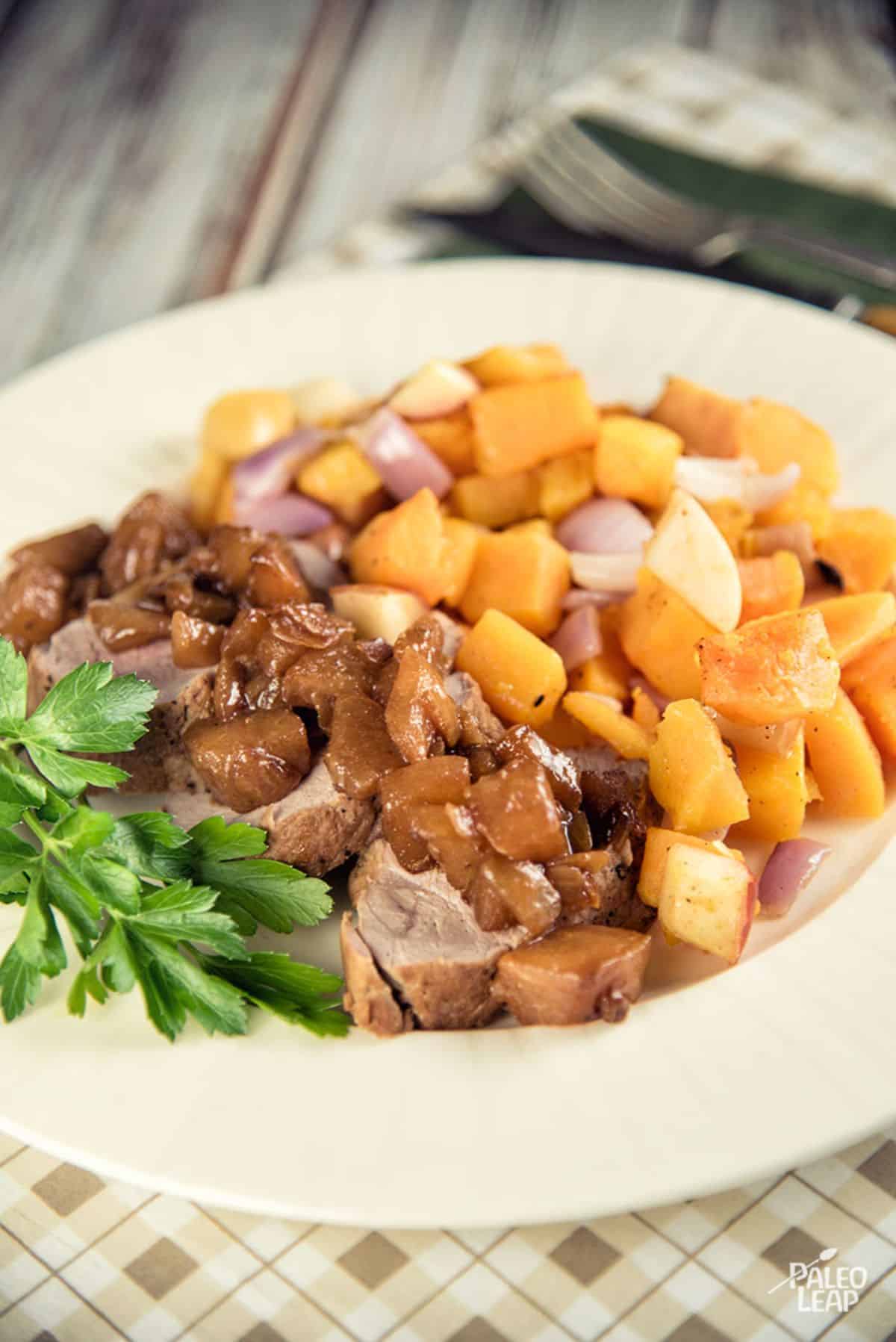 Pork Tenderloin With Pears And Roasted Butternut Squash