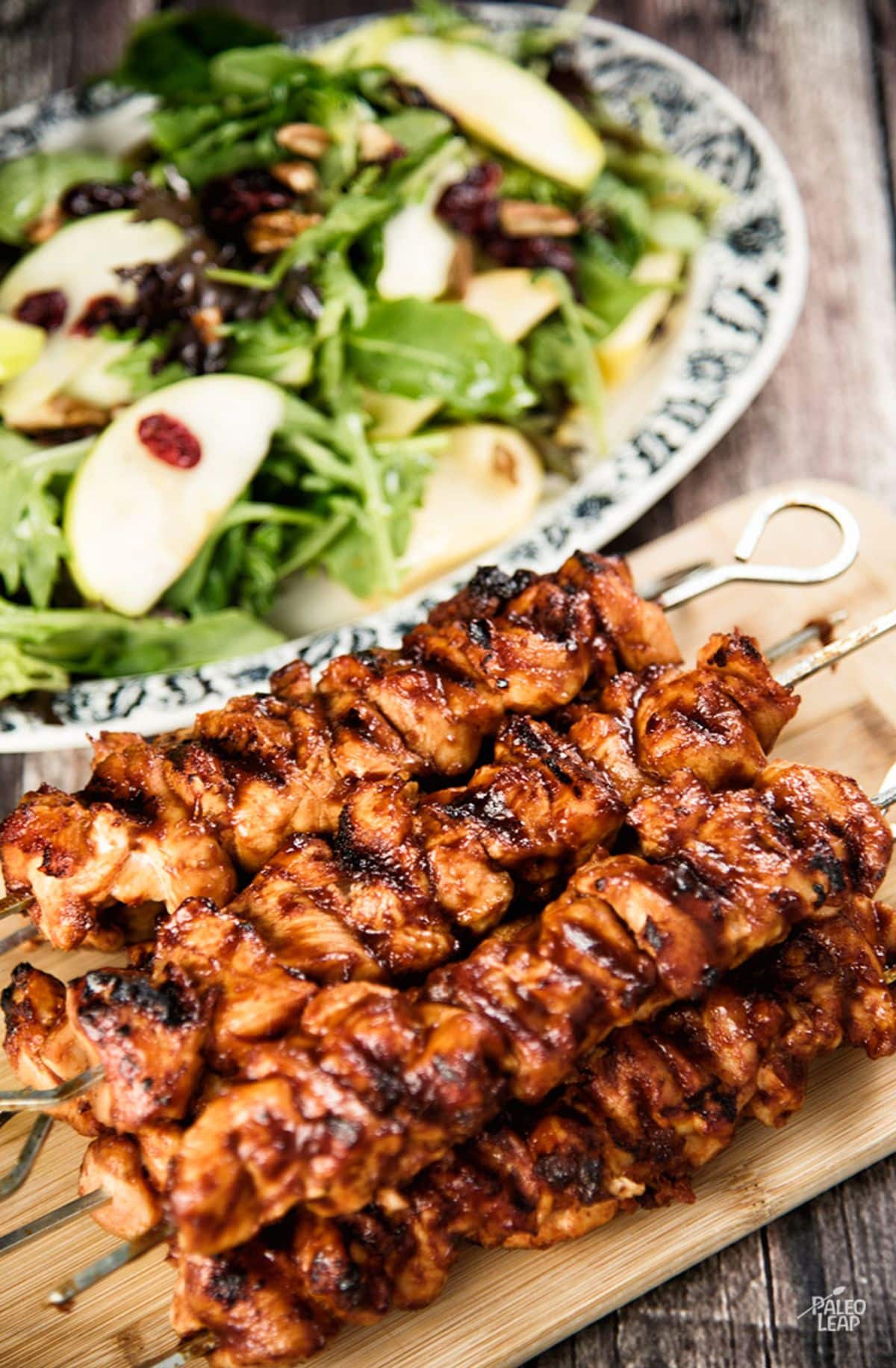 Chicken Kebabs With Apple Cranberry Salad